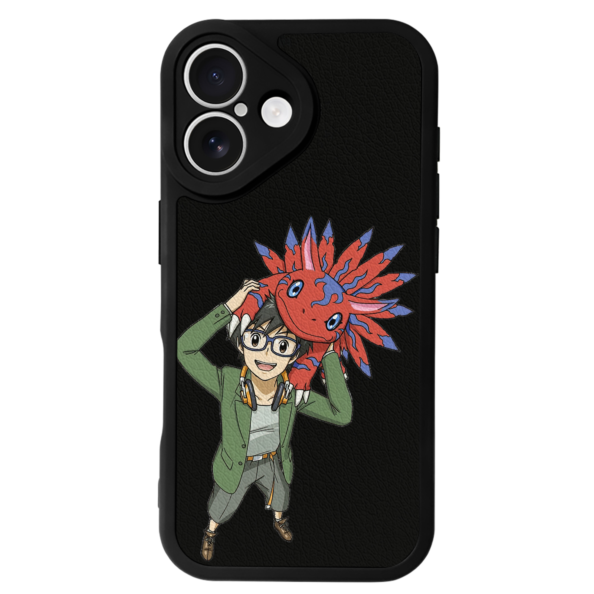 （画像用） Digimon デジタルモンスター/デジモン 【iPhone 16シリーズ対応】シリコンスマホケース（レザー調） 材質：シリコン